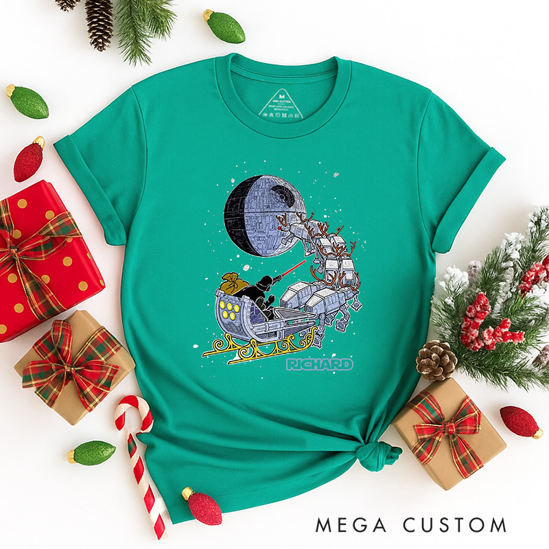 Personalized Star Sled Christmas Classic T-Shirts Galaxy War Film Tshirt Movie Holiday Shirt