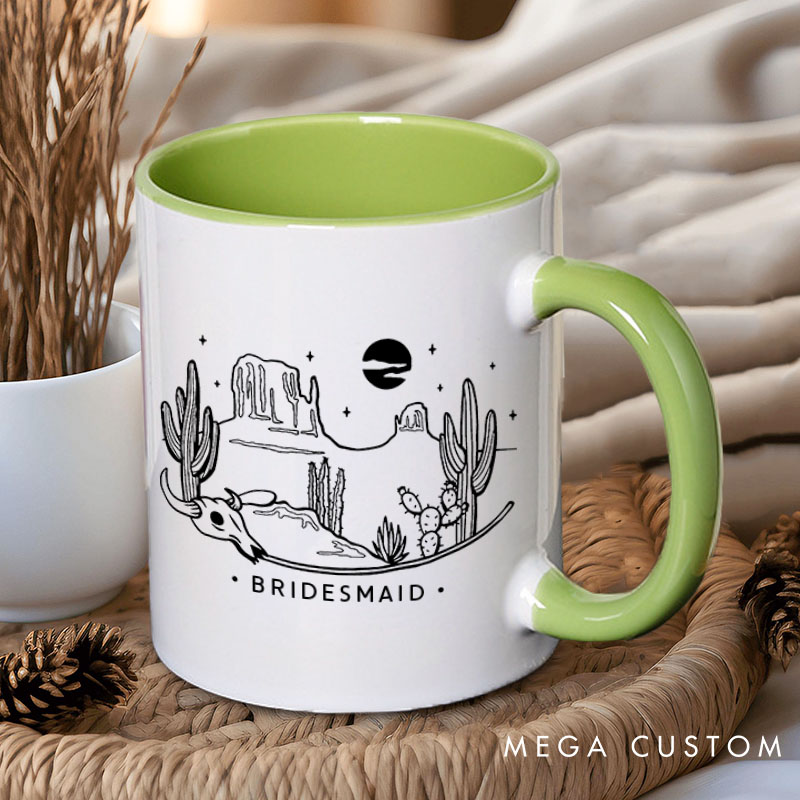 Personalized Desert-themed Bridesmaid Mug Maid of Honor Mug with Name Bachelorette Party Mug Bridesmaid Proposal Gift for Her Bridal Shower Mug