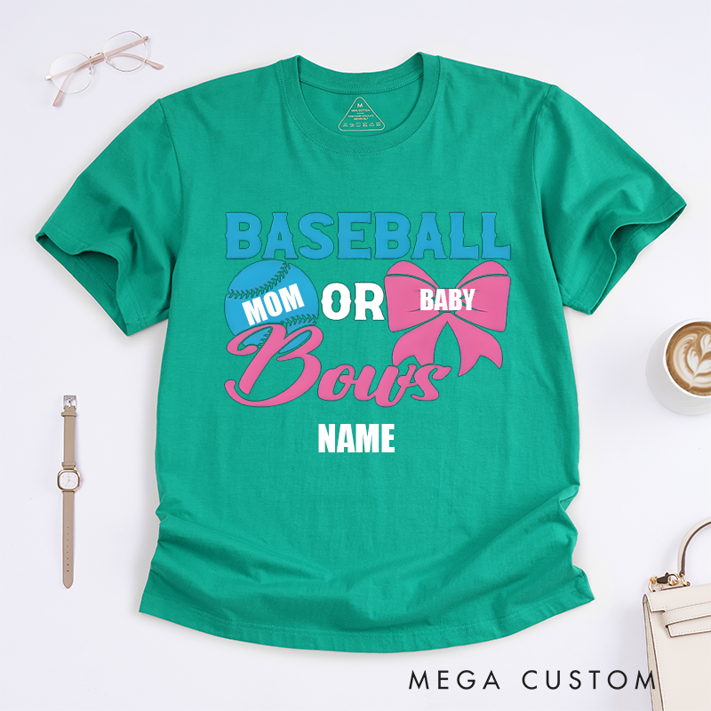 Personalized Mother's Day Gift Baseball or Bows Design Classic T-shirt