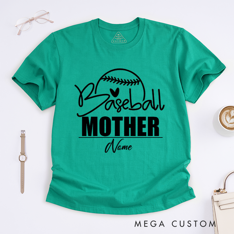 Personalized Cute Baseball Mother's Day Gift Heart Design Classic T-shirt
