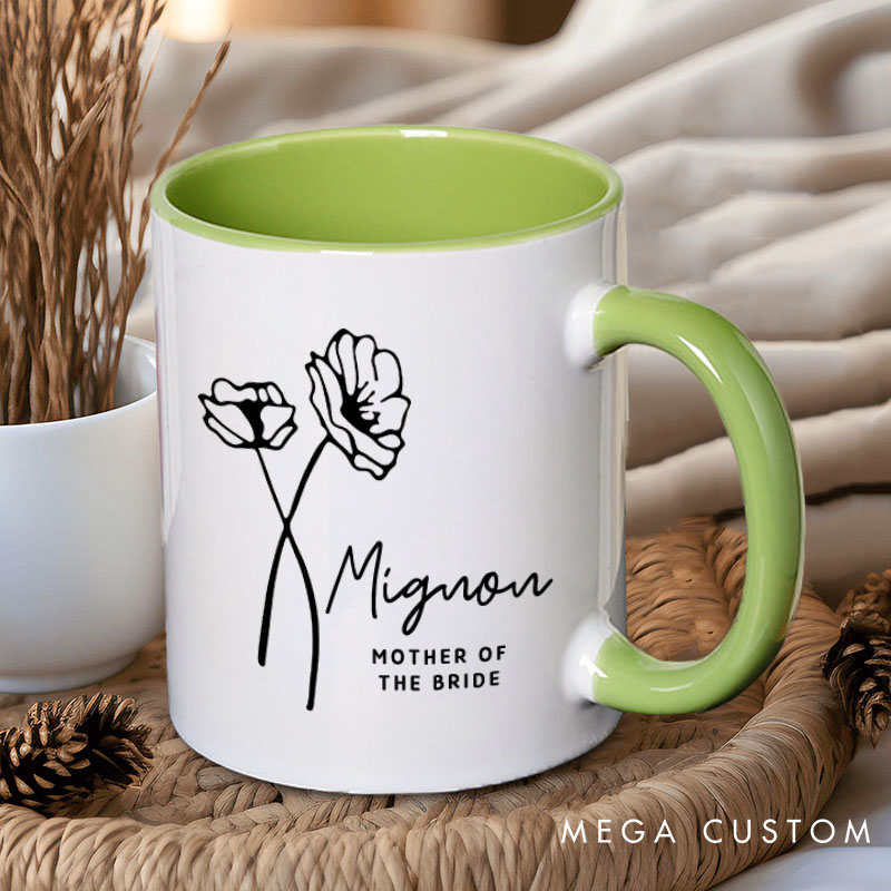 Personalized Bridesmaid Wildflowers Mug Maid of Honor Mug Bachelorette Party Mug Bridesmaid Proposal Gift Mother of the Bride Groom Bridal Shower Mug