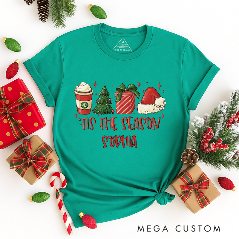 Personalized Classic T-Shirts Christmas Tis the Season Tee