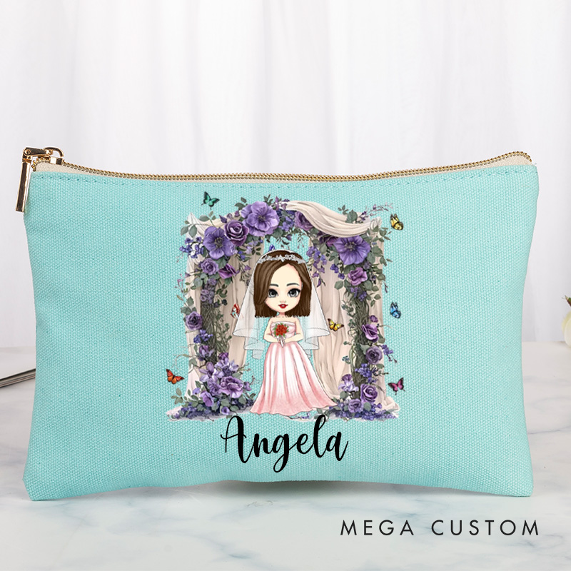 Personalized Bridesmaid Makeup Bag Bride Wedding Make Up Bag Women Cosmetic Bags