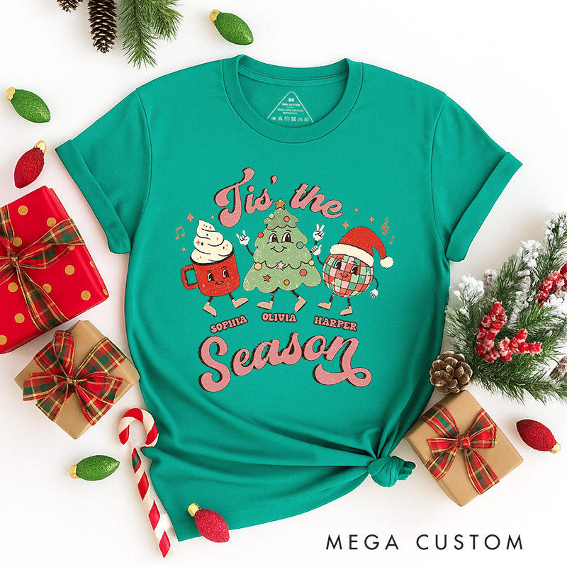Personalized Classic T-Shirts Tis the Season Tee Vintage Christmas Tee