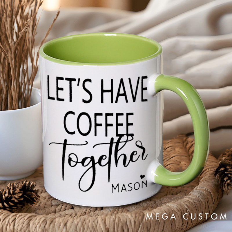 Personalized Couple Let's Have Coffee Together for the Rest of Our Lives Mug Couple Valentine's Day Coffee Mug for Husband Wife Boyfriend Girlfriend