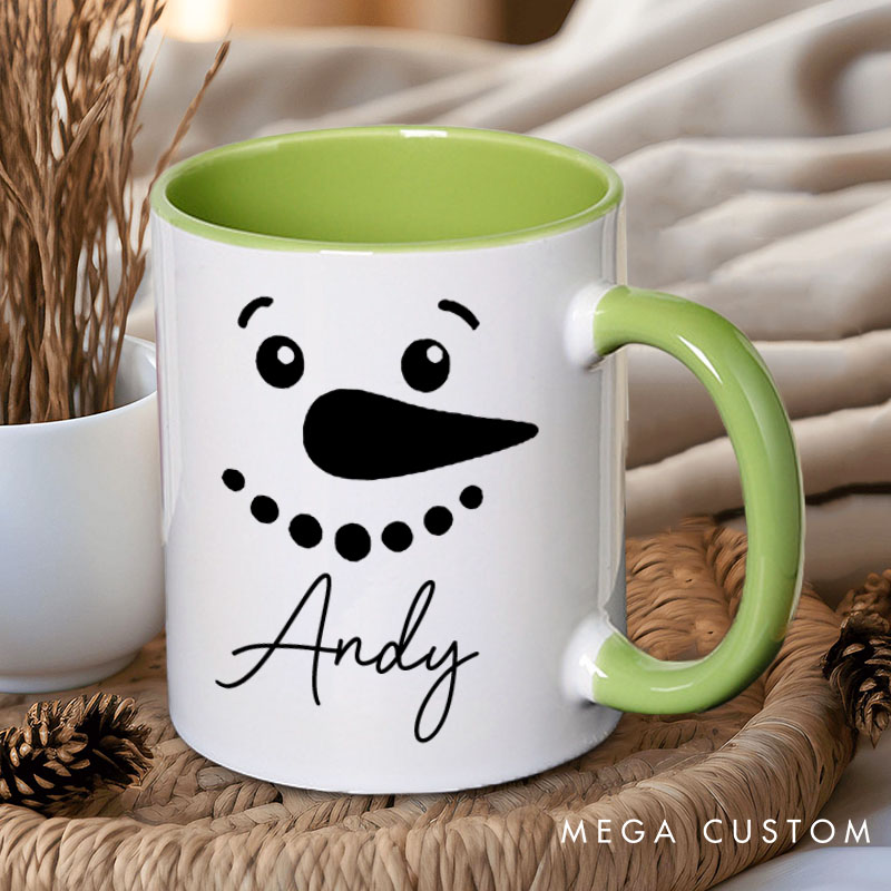 Personalized Couple Snowman Christmas Mug Custom Couple Name Xmas Coffee Mug Christmas Mug for Husband Wife Boyfriend Girlfriend