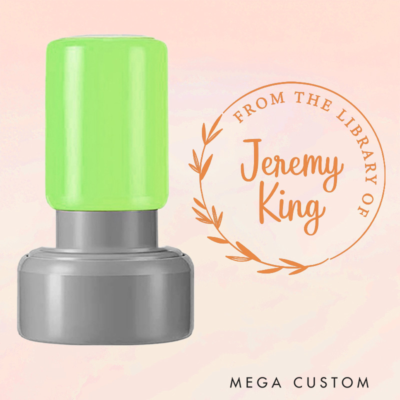 Personalized from the Library of Book Stamp Custom Round Book Stamp with Name Library Stamp Book Lover Gift Librarian Gift for Her