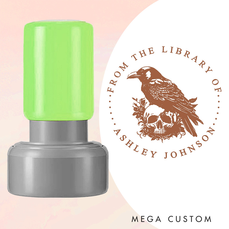 Personalized from the Library of Book Stamp Custom Mystery Book Lover Stamps with Name library Stamp for Book Lover Gift Bookish Halloween Gift
