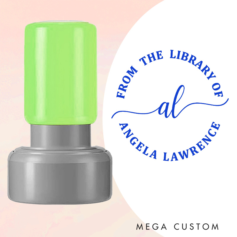 Personalized from the Library of Book Stamp Custom Initial Stamp with Name Library Stamp Book Lover Gift for Librarian Gift