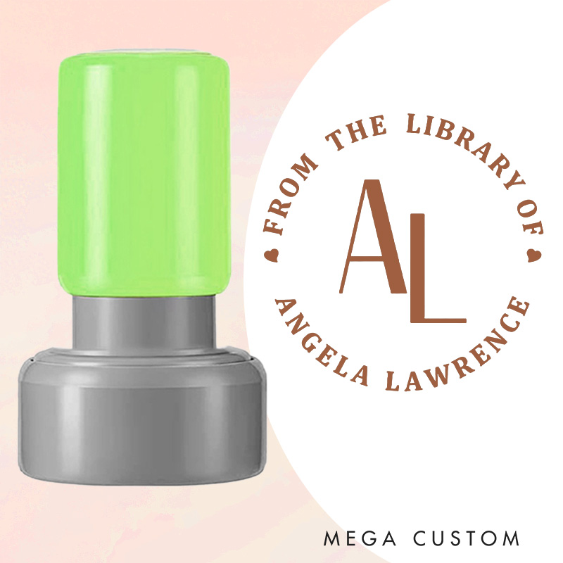 Personalized from the Library of Book Stamp Custom Initial with Name Library Stamp Reading Lover Gift Book Lover Gift for Bookish Gift