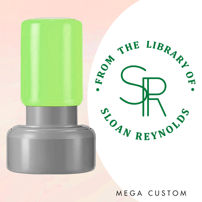 Personalized Initial with Name Book Stamp Custom from the Library of Stamp Library Stamp Reader Gift Book Lover Gift for Bookish Gift