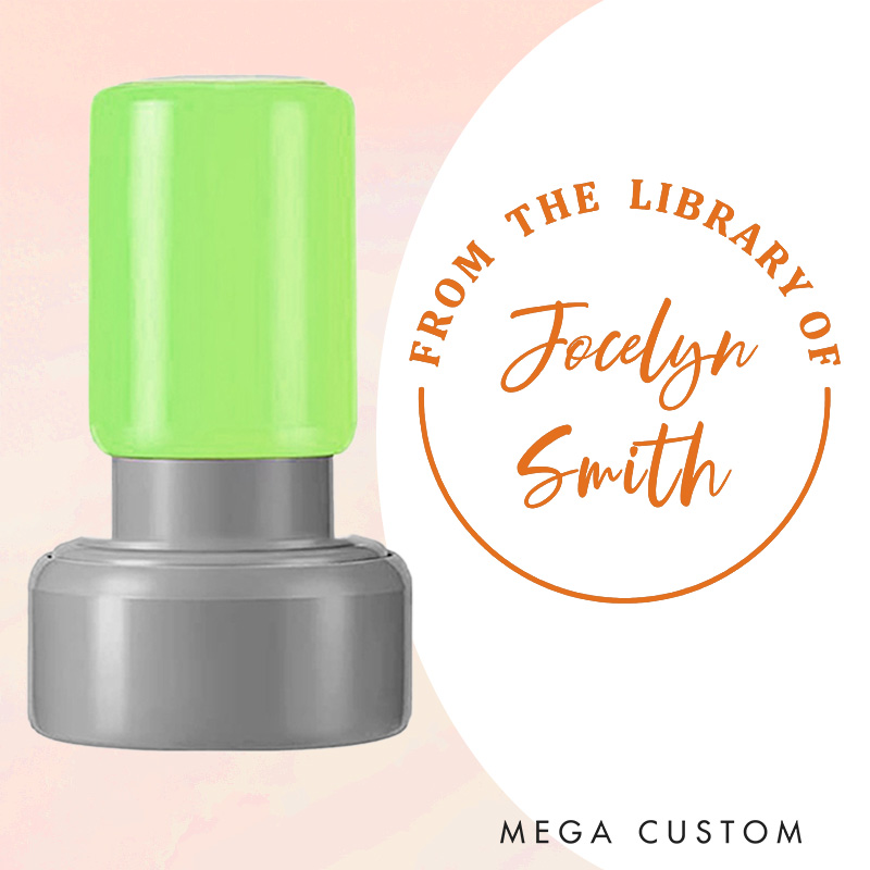 Personalized Round Book Stamp Custom from the Library of Stamp Library Stamp with Name Book Lover Gift for Bookish Gift Reader Gift