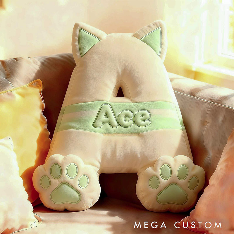 Personalized Pet Lover Cute Letter Pillow with Custom Name Design