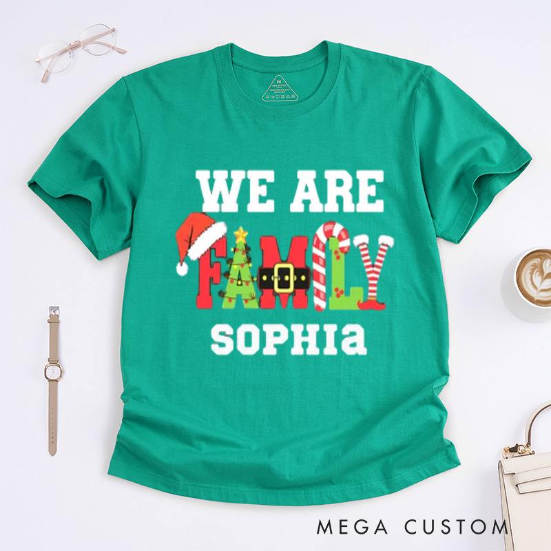 Personalized We Are Family Matching Christmas Tees A Fun Holiday Gift Classic T-shirt