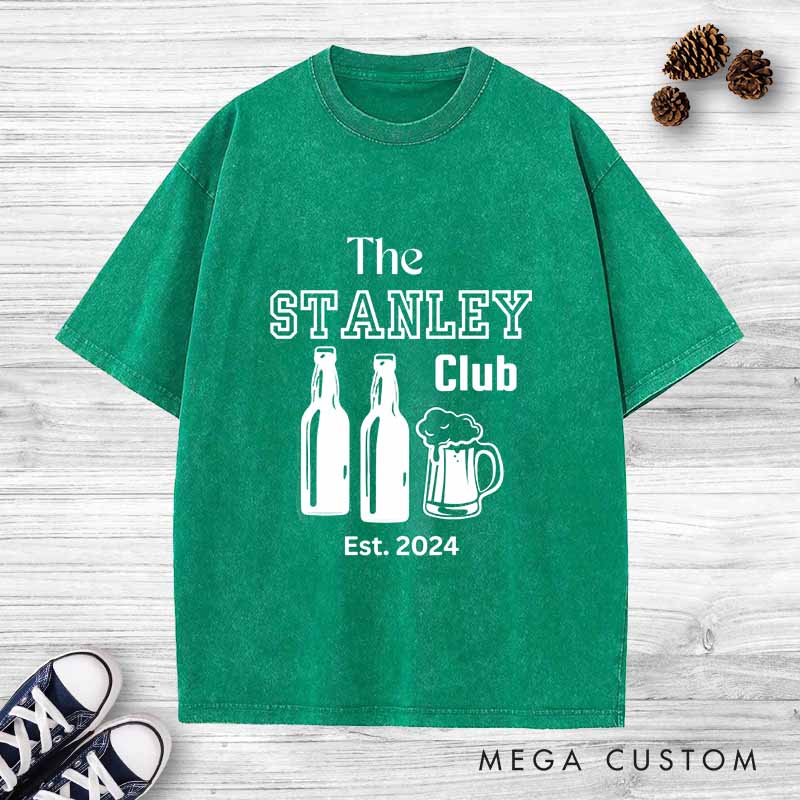 Personalized Bachelor Party Washed T-Shirt Groom Groomsmen Wedding Favors Shirts Retro y2k Washed T-Shirt for Best Man
