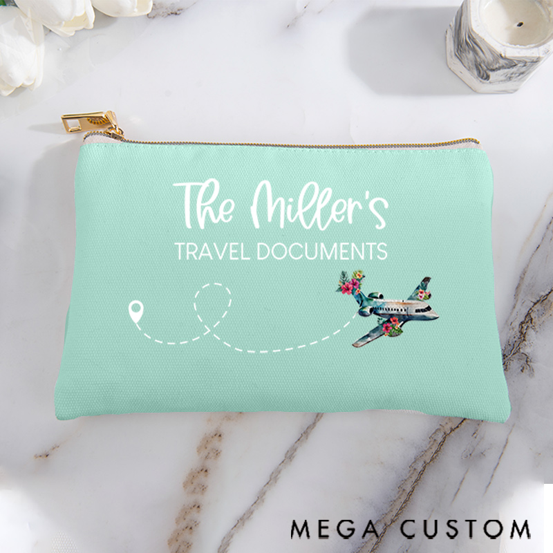 Personalized Makeup Bag Gift for Travel Lovers Travel Documents and Travel's Name
