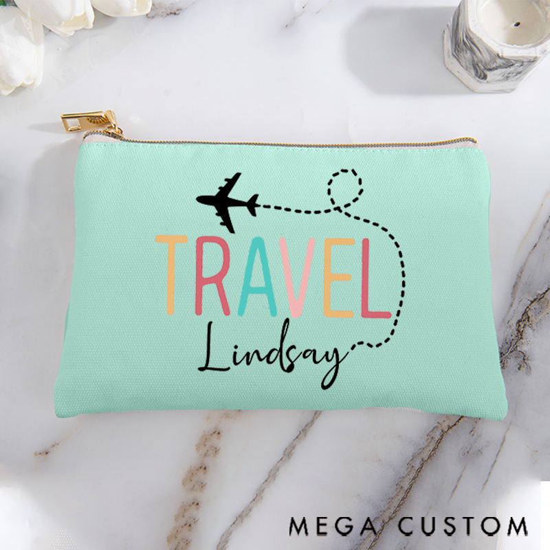 Personalized Makeup Bag Traveling Gift for Lovers Colorful Travel and Custom Name