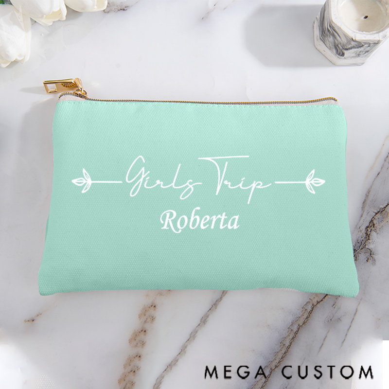Personalized Makeup Bag Gift for Girls Travel Lovers Girls Trip and Custom Name