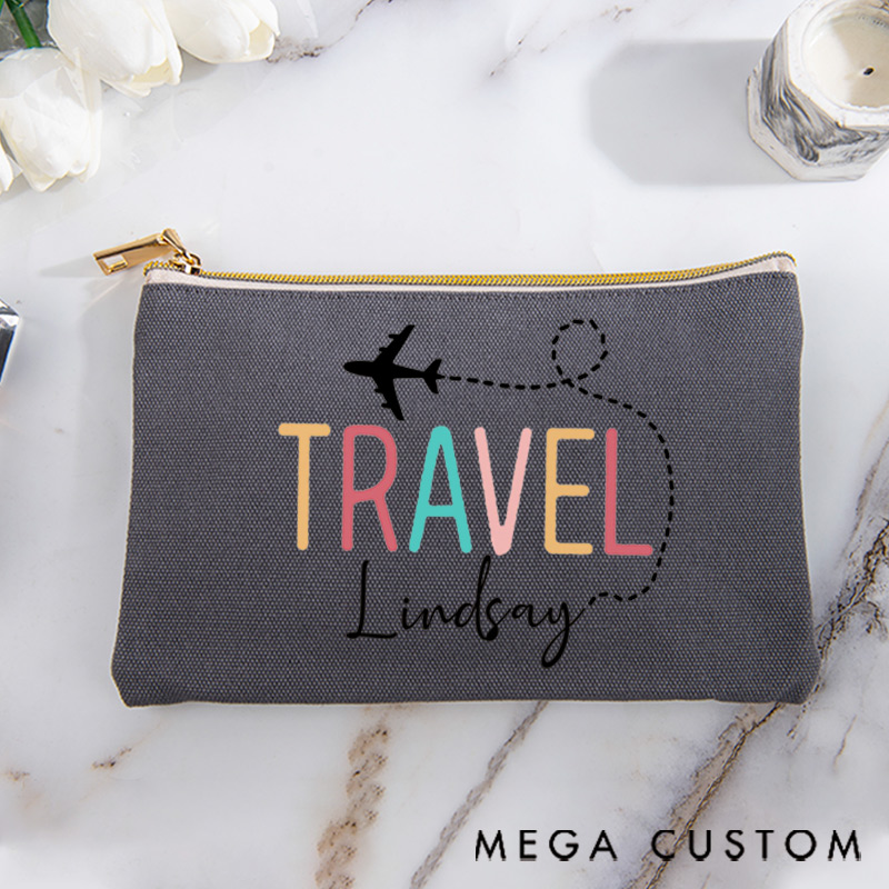 Personalized Makeup Bag Traveling Gift for Lovers Colorful Travel and Custom Name