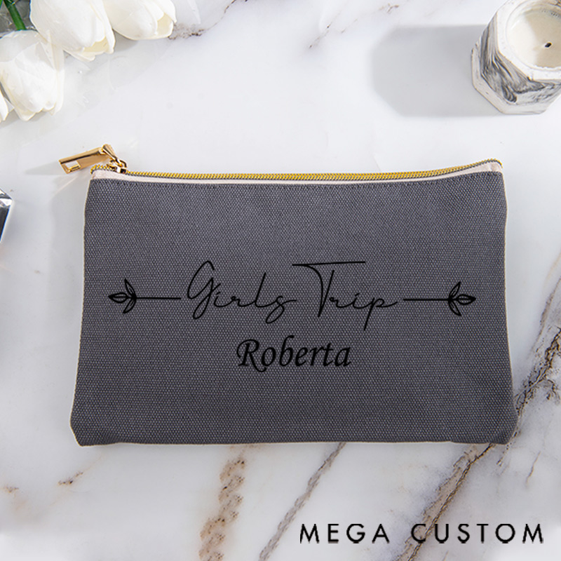 Personalized Makeup Bag Gift for Girls Travel Lovers Girls Trip and Custom Name