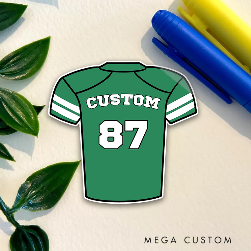 Personalized American Football and Rugby Jersey Sticker with Custom Name and Number for Player Gifts