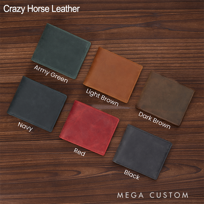 Personalized Leather Wallet Men's Wallet Custom Wallet for him Engraved Wallets with Name Minimalist Wallet Leather Gift For Him Gift for Husband Boyfriend Father