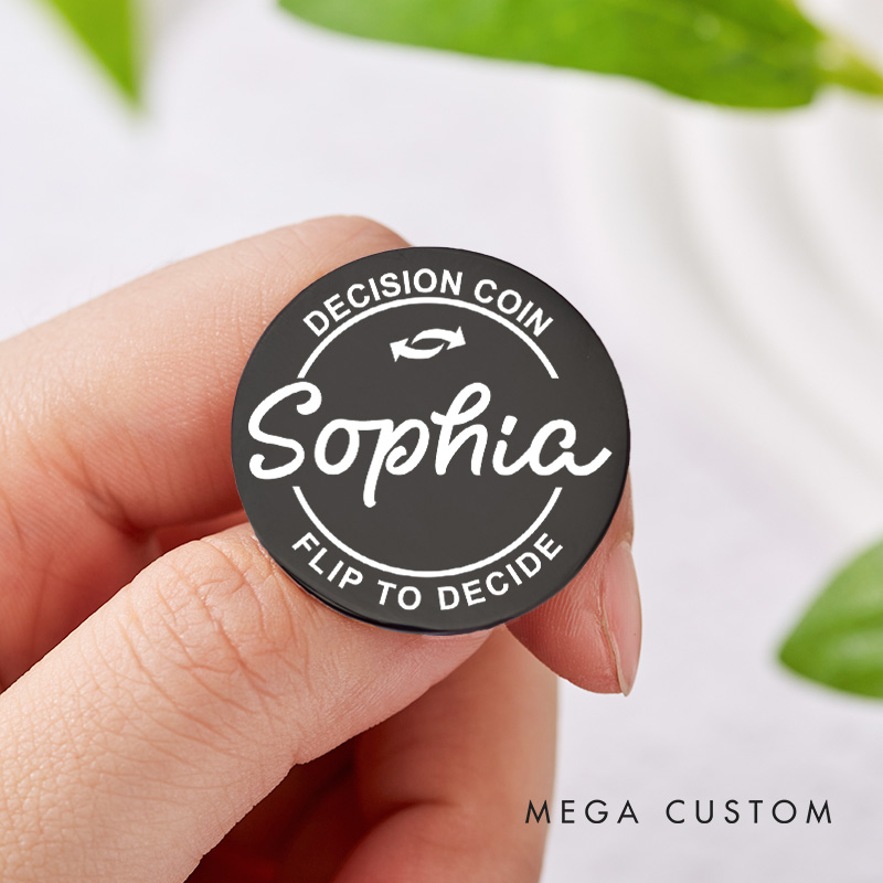 Personalized Funny Couple Name Decision Coin Newlyweds Flip to Decide Coin with Arrow Valentine's Day Gift for Boyfriend Girlfriend Husband Wife