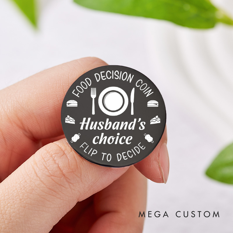 Personalized Couple Food Decision Coin with Name Newlyweds Whose Choice Flip to Decide Coin Valentine's Day Gift for Boyfriend Girlfriend Husband Wife