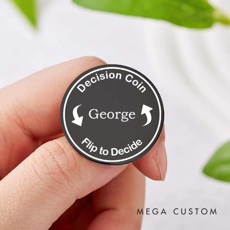 Personalized Couple Name Decision Coin Custom Newlyweds Flip to Decide Coin Valentine's Day Gift for Boyfriend Girlfriend Husband Wife Decision Coin