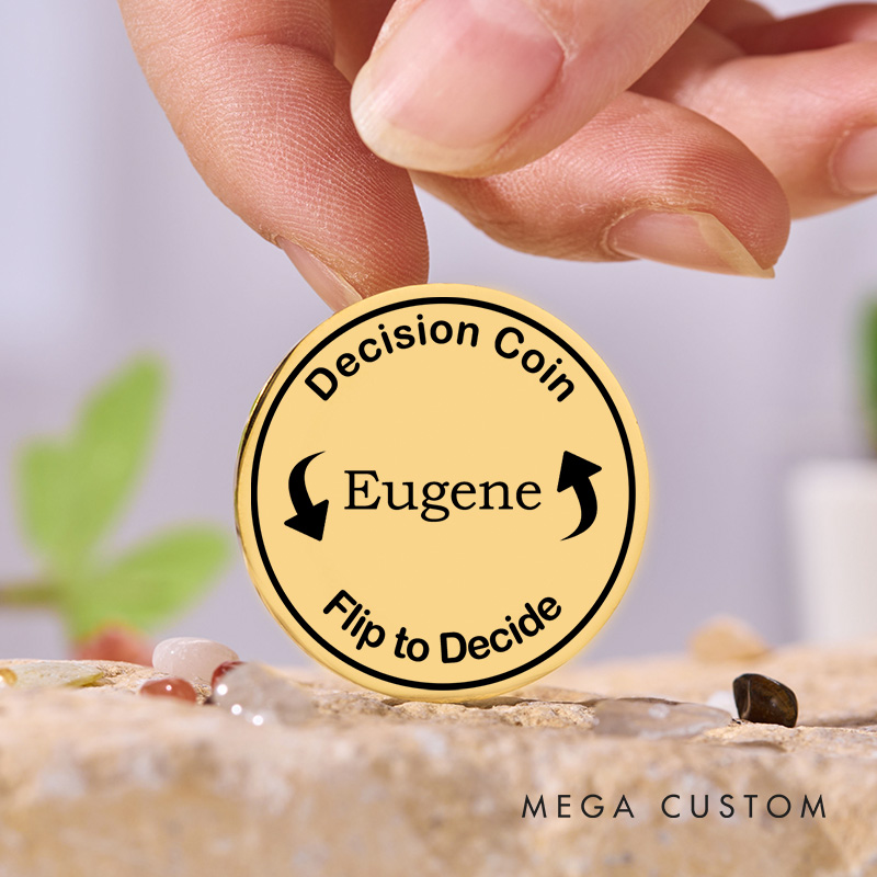 Personalized Couple Name Decision Coin Custom Newlyweds Flip to Decide Coin Valentine's Day Gift for Boyfriend Girlfriend Husband Wife Decision Coin