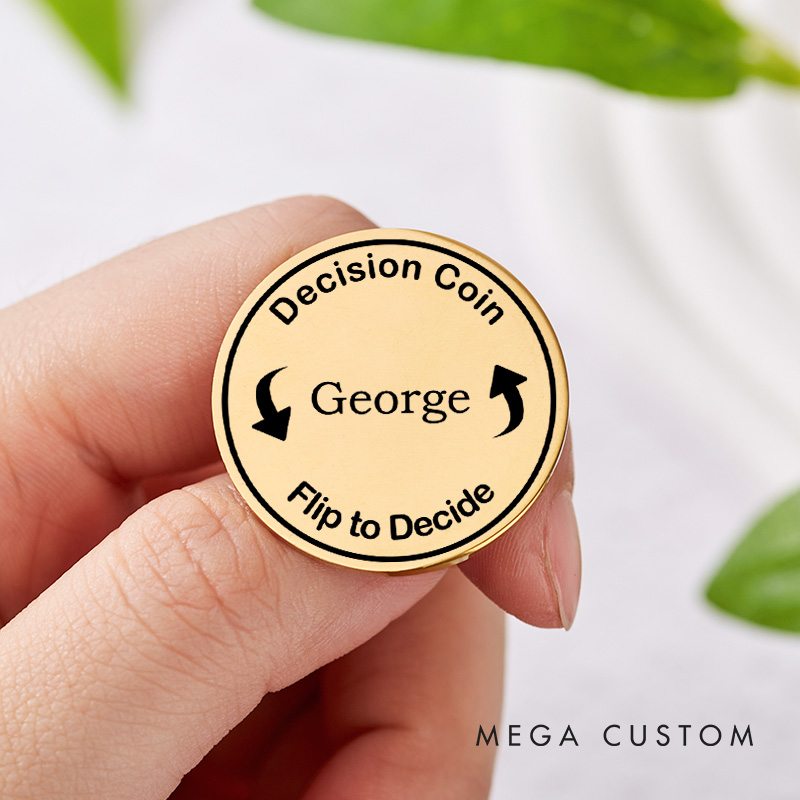 Personalized Couple Name Decision Coin Custom Newlyweds Flip to Decide Coin Valentine's Day Gift for Boyfriend Girlfriend Husband Wife Decision Coin