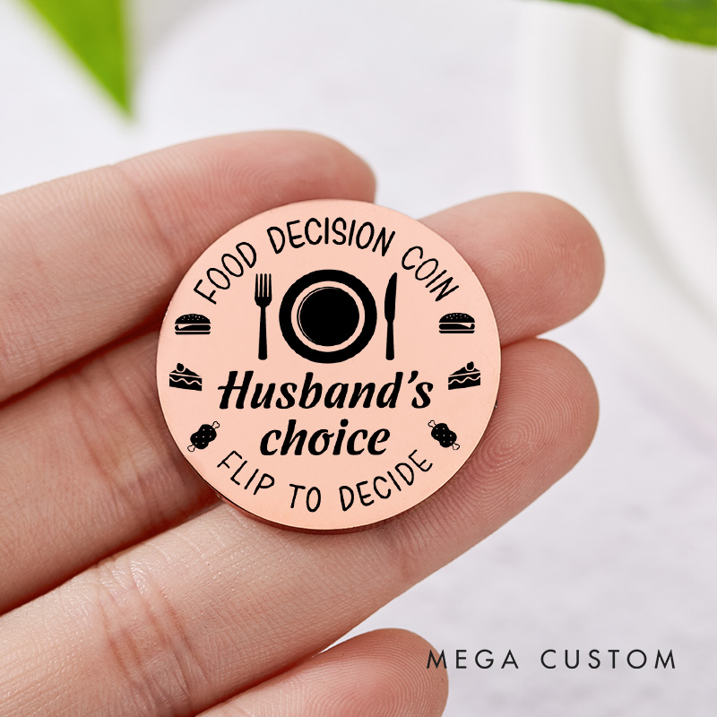 Personalized Couple Food Decision Coin with Name Newlyweds Whose Choice Flip to Decide Coin Valentine's Day Gift for Boyfriend Girlfriend Husband Wife