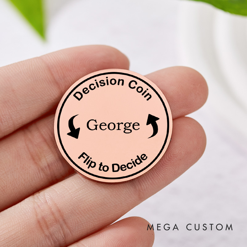 Personalized Couple Name Decision Coin Custom Newlyweds Flip to Decide Coin Valentine's Day Gift for Boyfriend Girlfriend Husband Wife Decision Coin