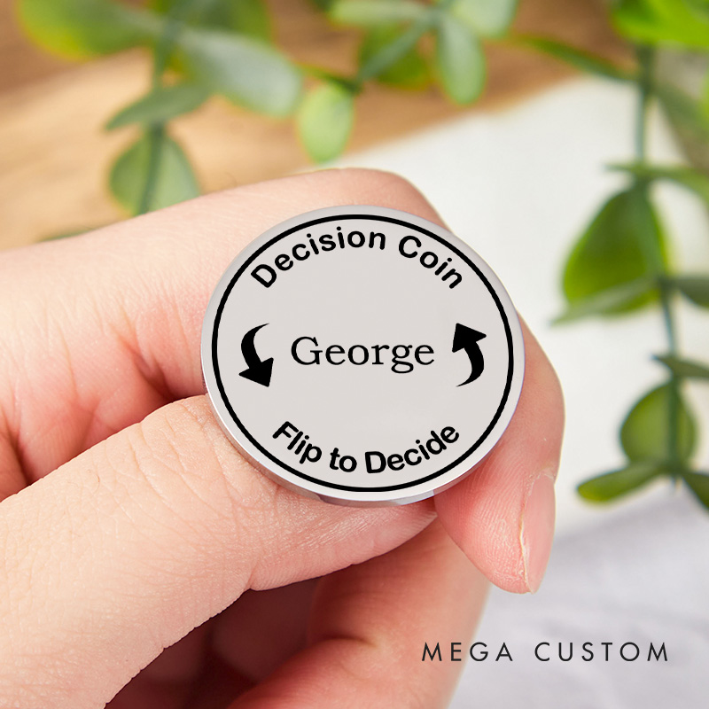 Personalized Couple Name Decision Coin Custom Newlyweds Flip to Decide Coin Valentine's Day Gift for Boyfriend Girlfriend Husband Wife Decision Coin