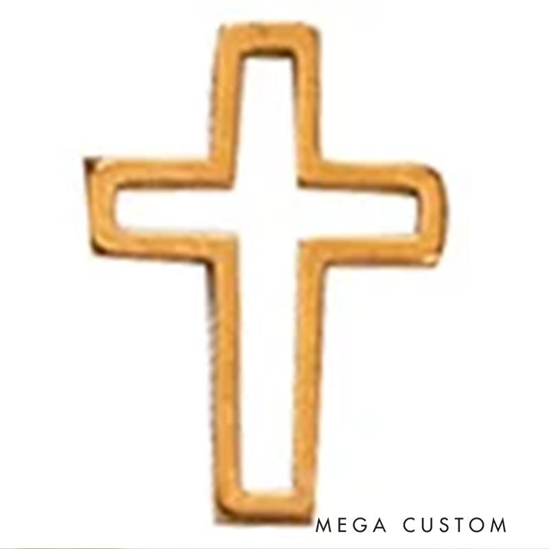 Personalized Virgin Mary Bow Cross Brooch Pin with Initial Christian Baptism Gift for Women Christians Gift Catholic Gift