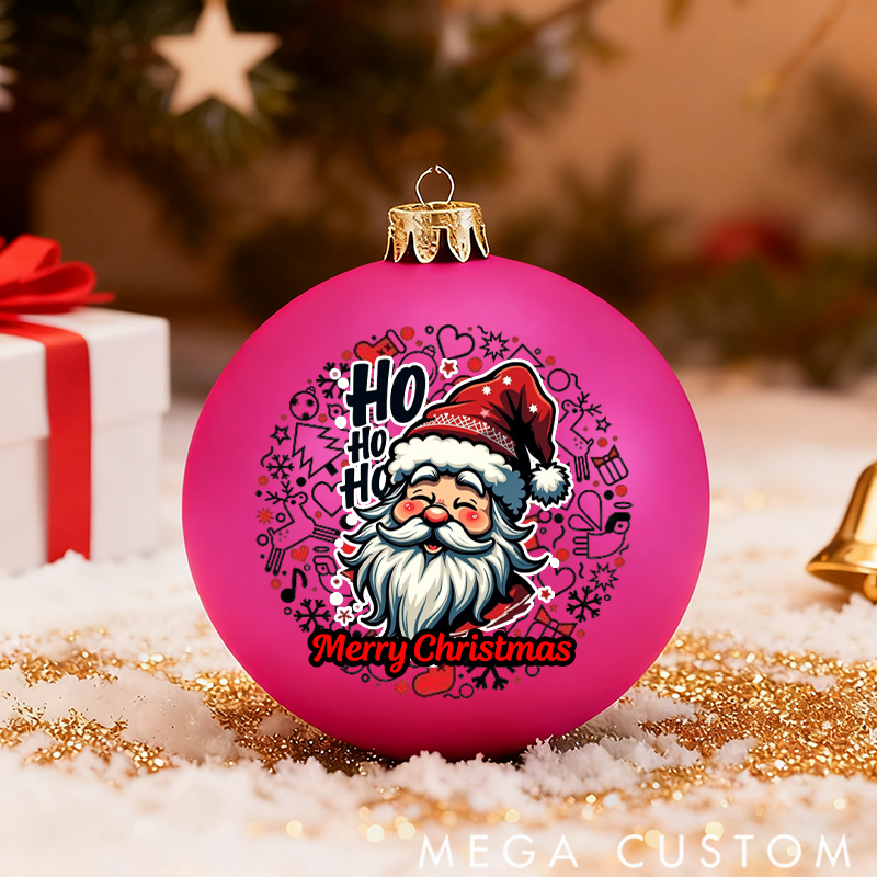 Personalized Christmas Ball Ornament Santa Claus's Smile HO HO HO