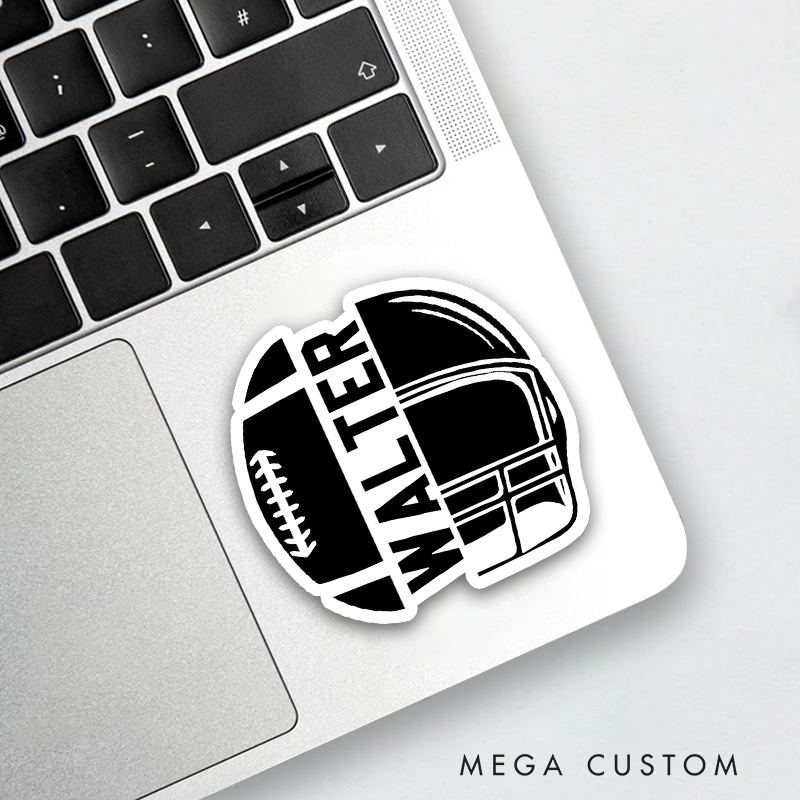 Personalized American Football Sticker with Custom Player Number, Sports Decal