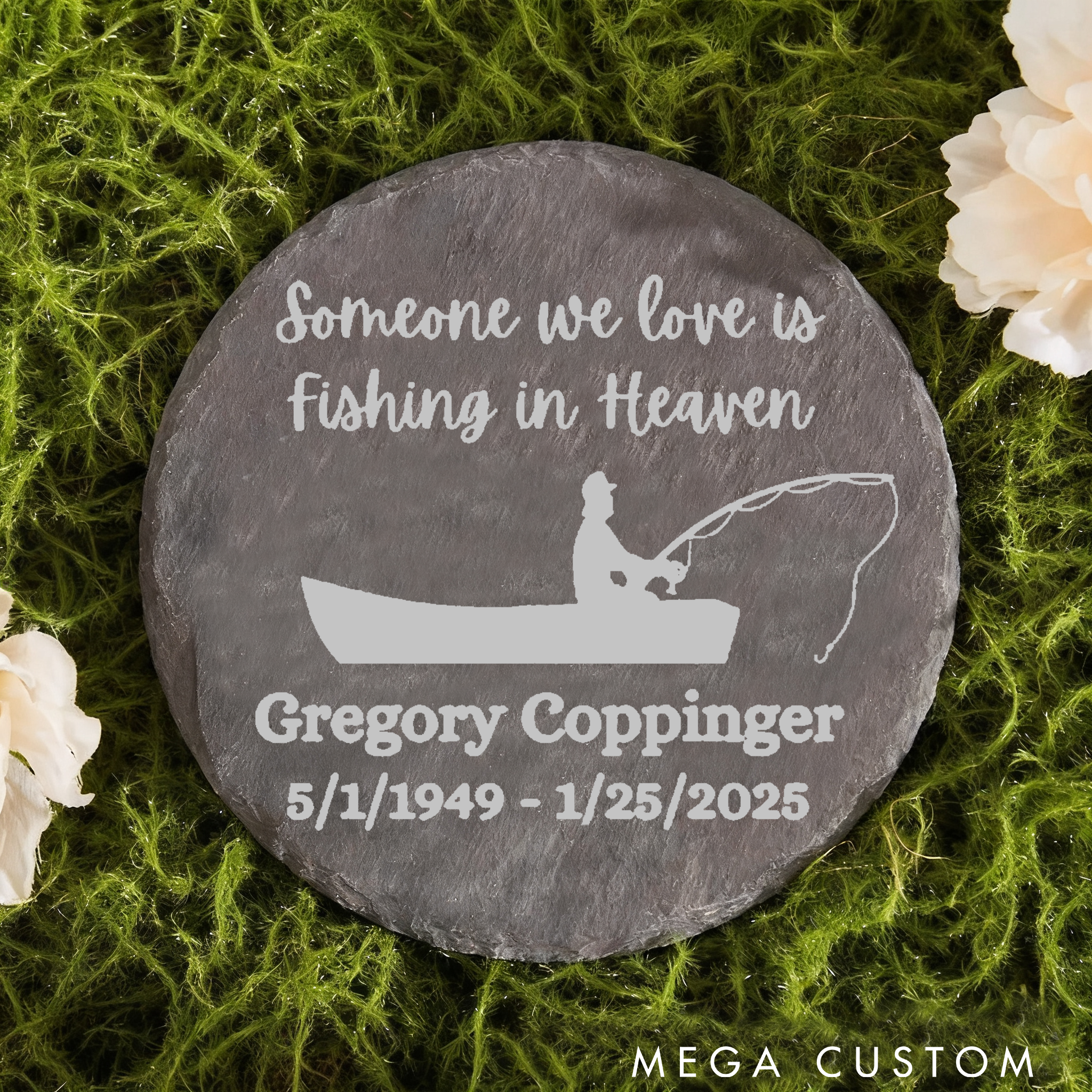 Personalized Fishing Memorial Slate PlaqueFishing Memorial Garden Stone Sympathy Gift Tribute Gift to Honor Fishing Enthusiasts and Loved Ones