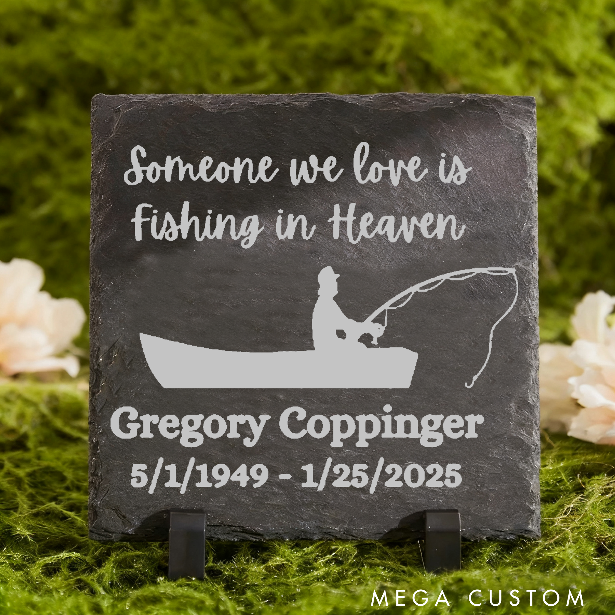 Personalized Fishing Memorial Slate PlaqueFishing Memorial Garden Stone Sympathy Gift Tribute Gift to Honor Fishing Enthusiasts and Loved Ones