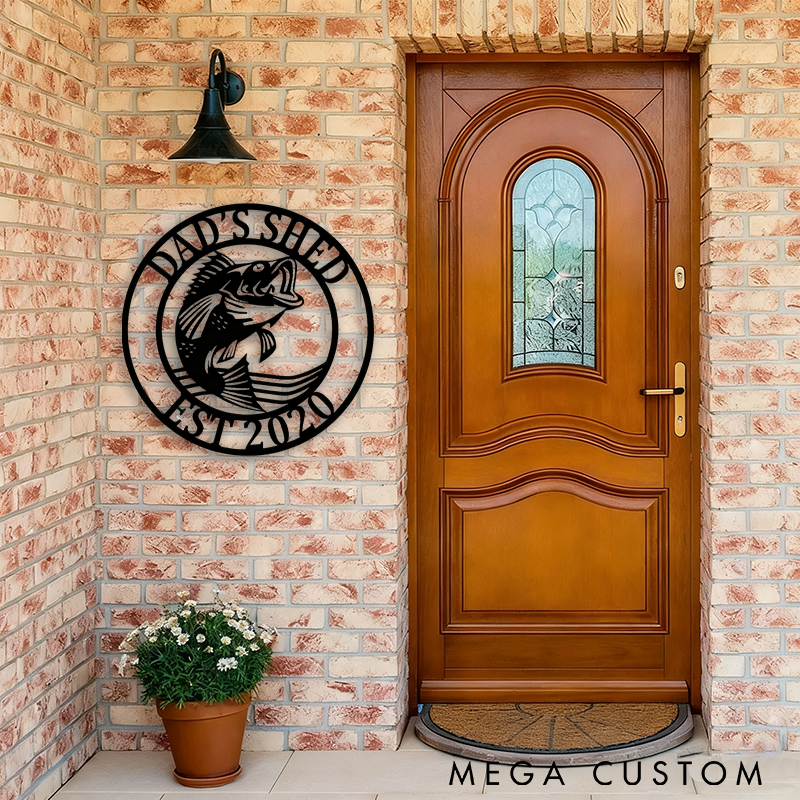 Personalized Metal Fishing Sign Fish Themed Sign Barn or Shop Sign Durable Indoor or Outdoor Wall Art Perfect Gift for Anglers and Fishing Enthusiasts