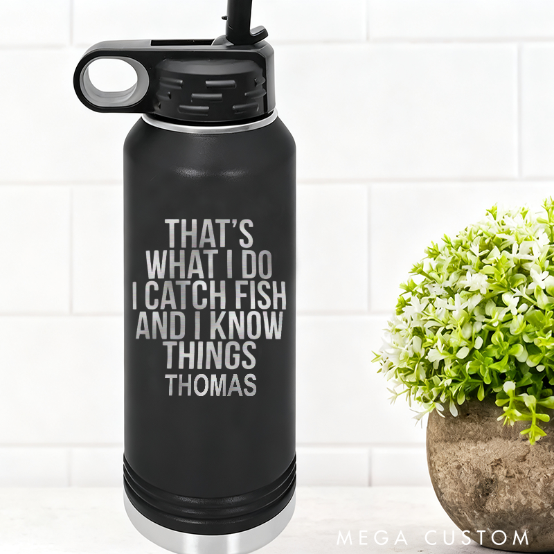Personalized Fishing Insulated Bottle with Funny Quote Design Fishing Tumbler Fishing Gifts for Men Keeps Drinks Hot or Cold Perfect for Fishing Lover