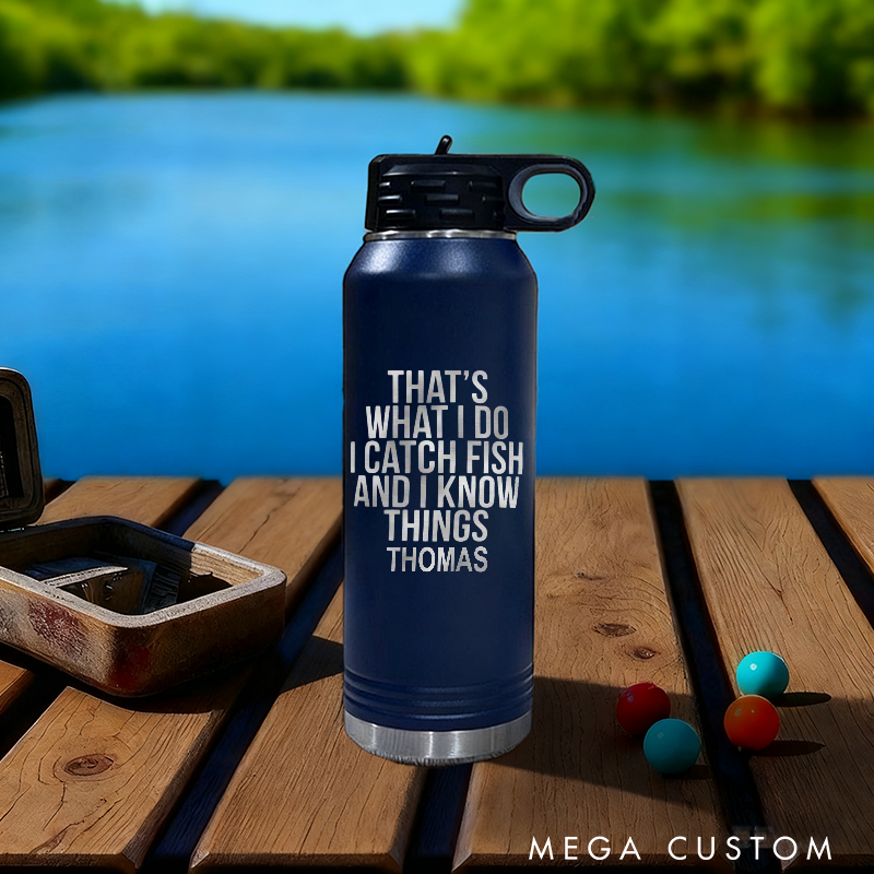 Personalized Fishing Insulated Bottle with Funny Quote Design Fishing Tumbler Fishing Gifts for Men Keeps Drinks Hot or Cold Perfect for Fishing Lover