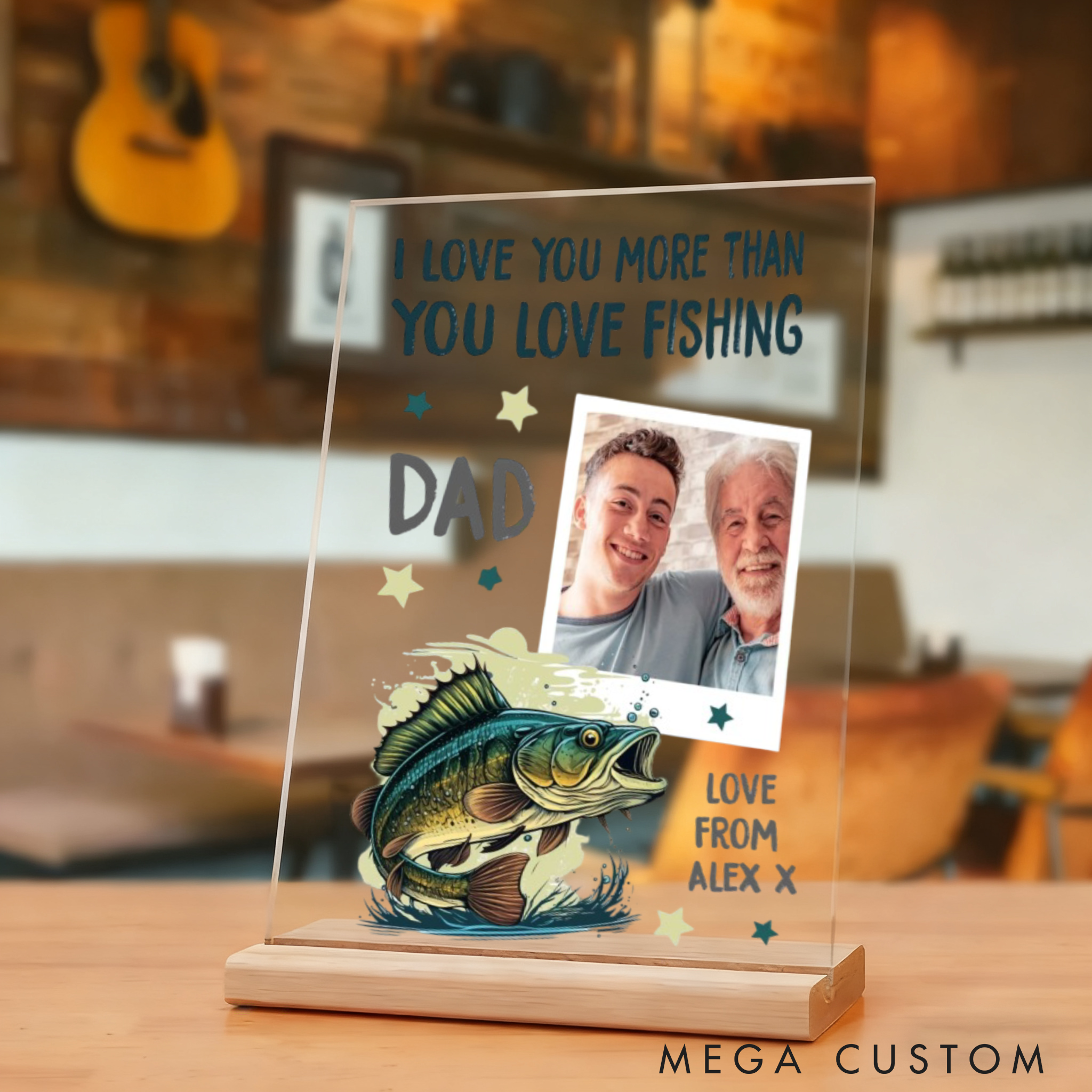 Personalized Acrylic Plaque Fishing Gift Fishing Photo Unique Gift for Dad Perfect for Father's Day Birthday or Special Occasion