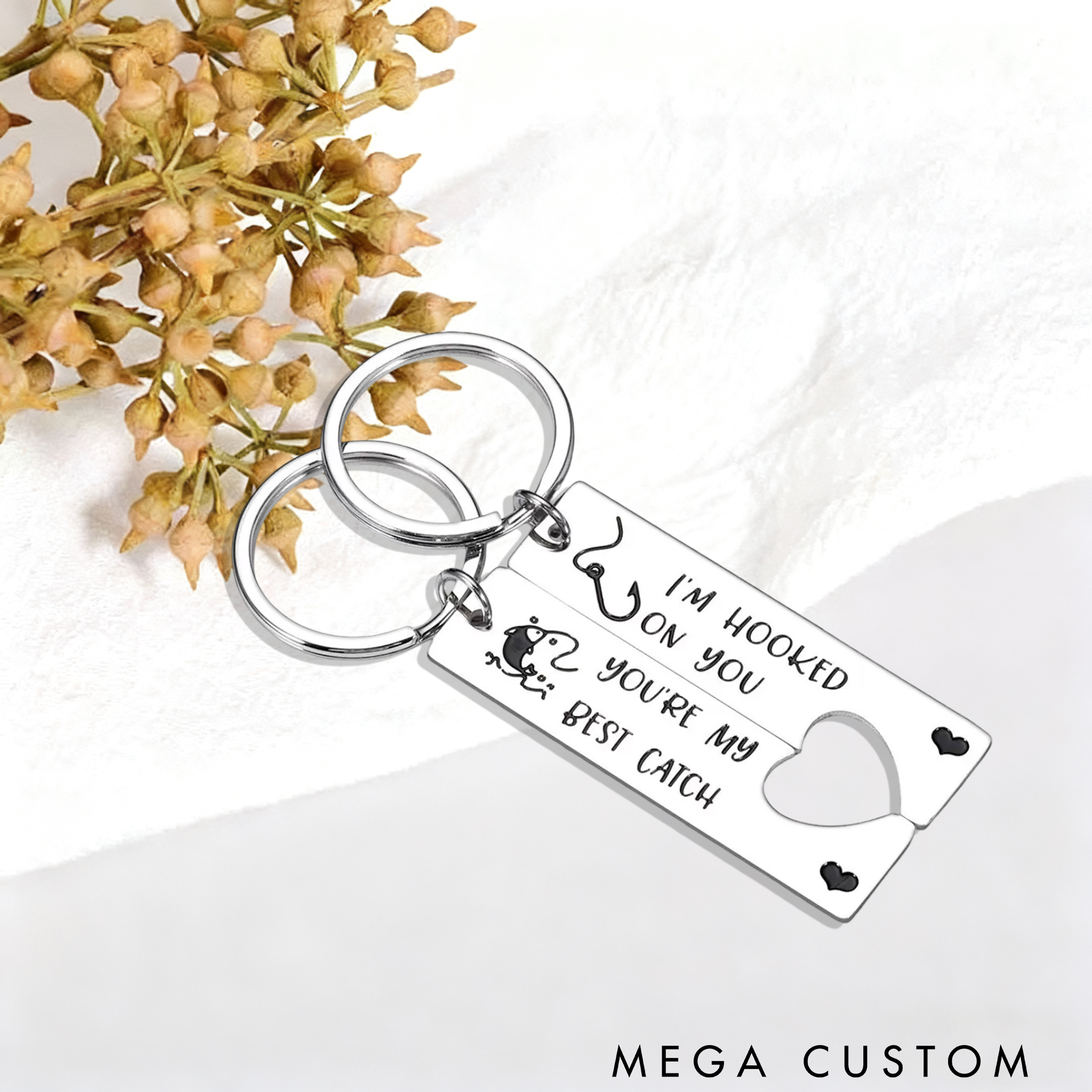 Personalized Couples Fishing Keychains Valentines Day Gifts Custom Keychains Anniversary Gift Romantic Gift for Couples Perfect for Fishermen or Loved Ones