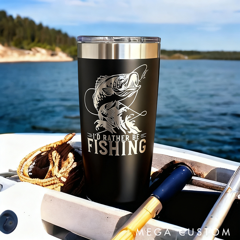 Personalized Fishing Tumbler Engraved Stainless Steel Tumbler Fishing Gifts for Men Fishing Gift for Husband and Dad Fishing Gift Idea