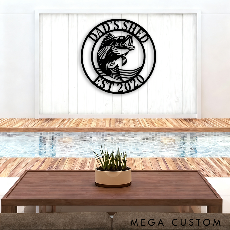 Personalized Metal Fishing Sign Fish Themed Sign Barn or Shop Sign Durable Indoor or Outdoor Wall Art Perfect Gift for Anglers and Fishing Enthusiasts
