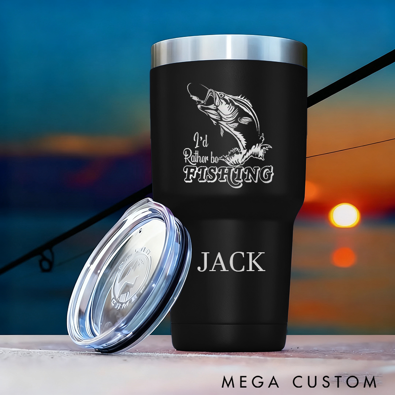 Personalized Fishing Tumbler Funny Fishing Tumbler Fisherman Gift Custom Name Stainless Steel Insulated Cup Perfect Gift for Anglers and Outdoor Enthusiasts