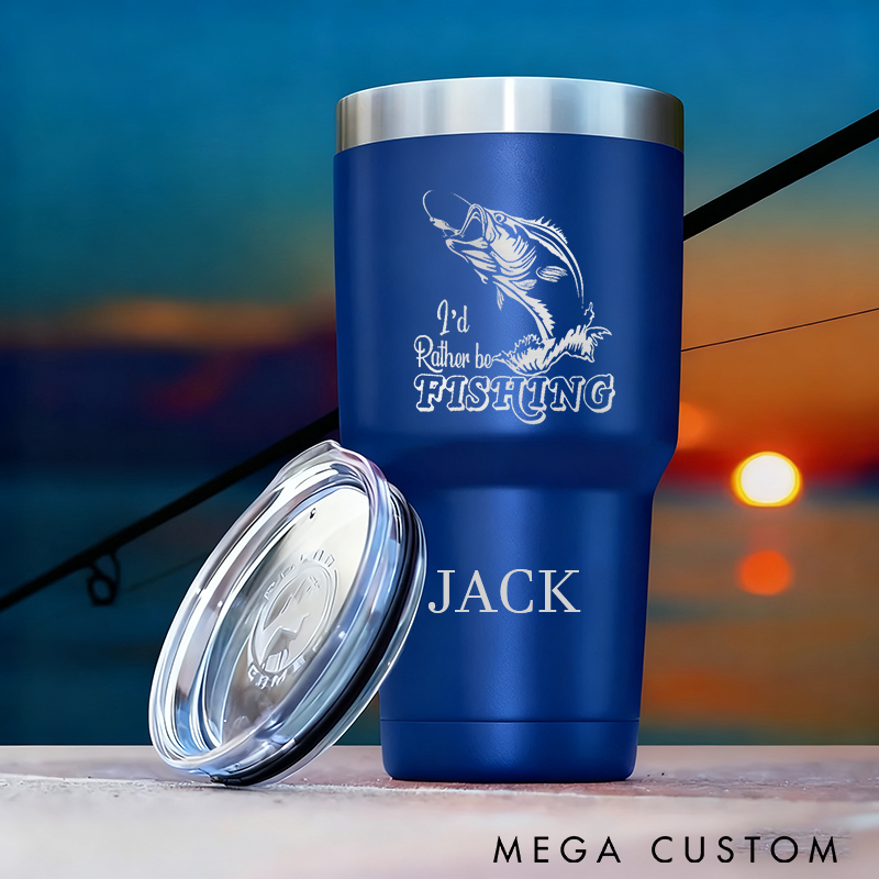 Personalized Fishing Tumbler Funny Fishing Tumbler Fisherman Gift Custom Name Stainless Steel Insulated Cup Perfect Gift for Anglers and Outdoor Enthusiasts