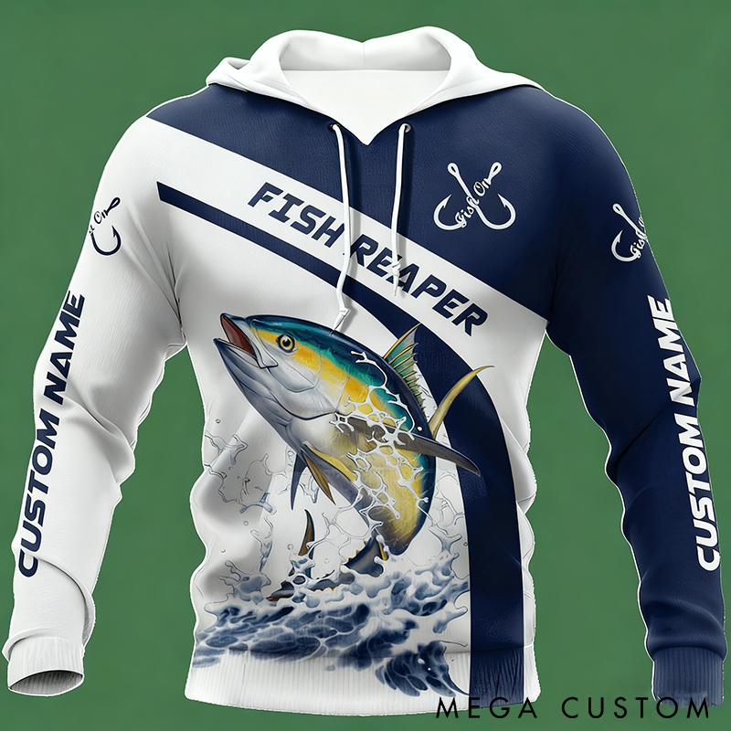 Personalized Fishing Hoodie Unisex Novelty Hoodies Tuna Fishing Pullover Sweatshirt Tuna Fishing Hoodies Perfect for Fishing Lovers Outdoor Adventures and Unique Gifts