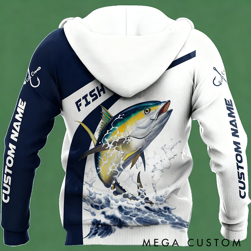 Personalized Fishing Hoodie Unisex Novelty Hoodies Tuna Fishing Pullover Sweatshirt Tuna Fishing Hoodies Perfect for Fishing Lovers Outdoor Adventures and Unique Gifts